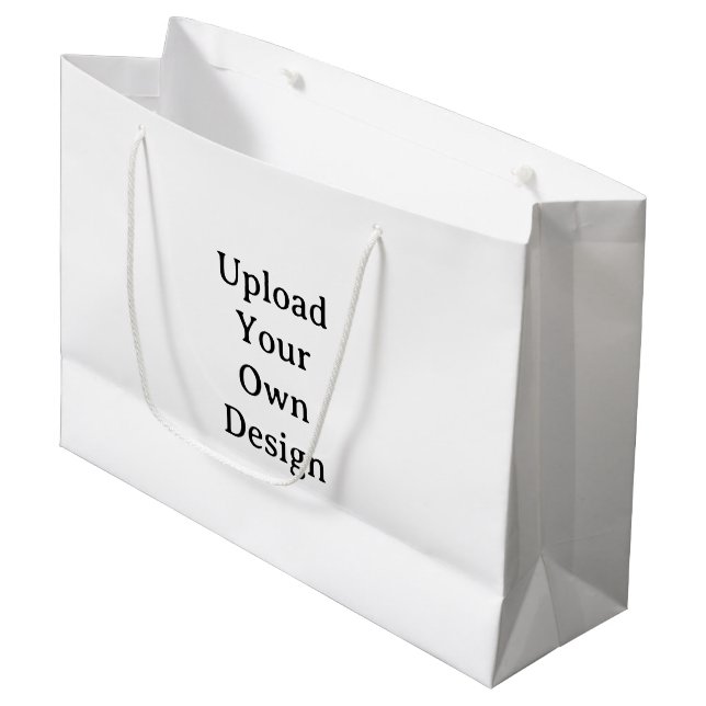 Create Your Own Simple Custom 12.5”x4”x9” Glossy Large Gift Bag (Front Angled)