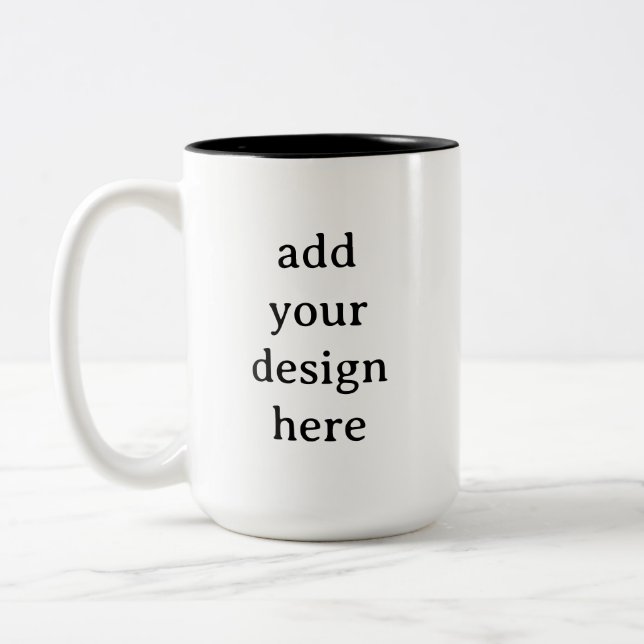 Create Your Own Simple Custom 15 oz   Two-Tone Coffee Mug (Left)