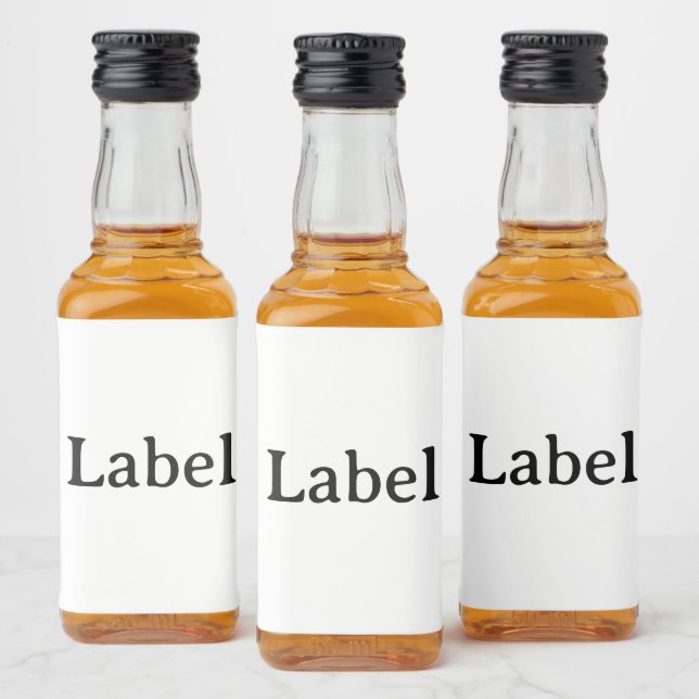 Create Your Own Simple Custom 3" x 2" Mini  Liquor Bottle Label (Bottles)
