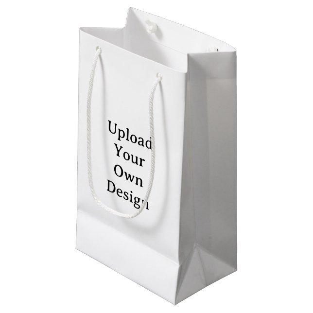 Create Your Own Simple Custom 5”x3”x8.5” Glossy Small Gift Bag (Front Angled)
