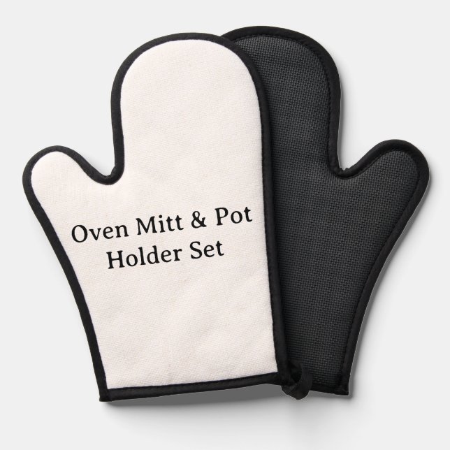 Create Your Own Simple Custom Black Silicone Oven Mitt (Front/Back)