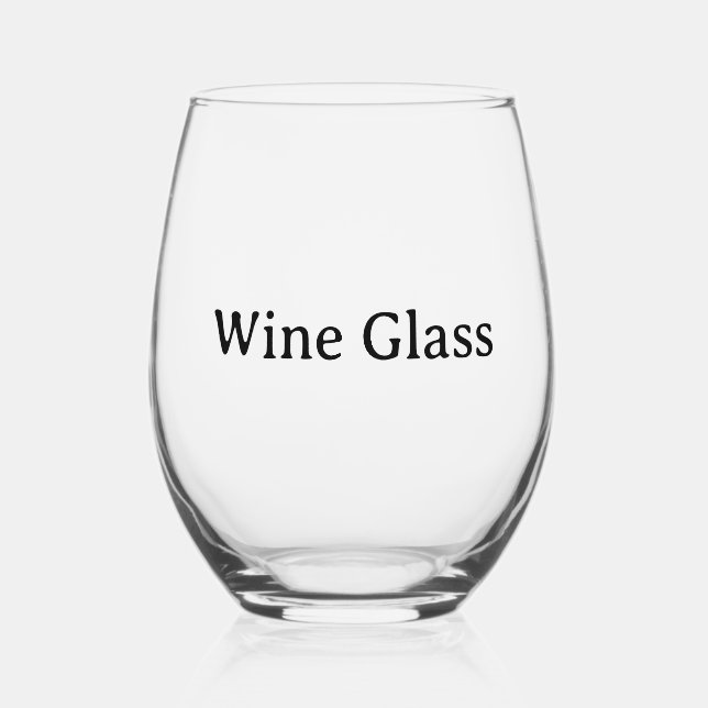 Create Your Own Simple Custom Design Stemless Wine Glass (Front)