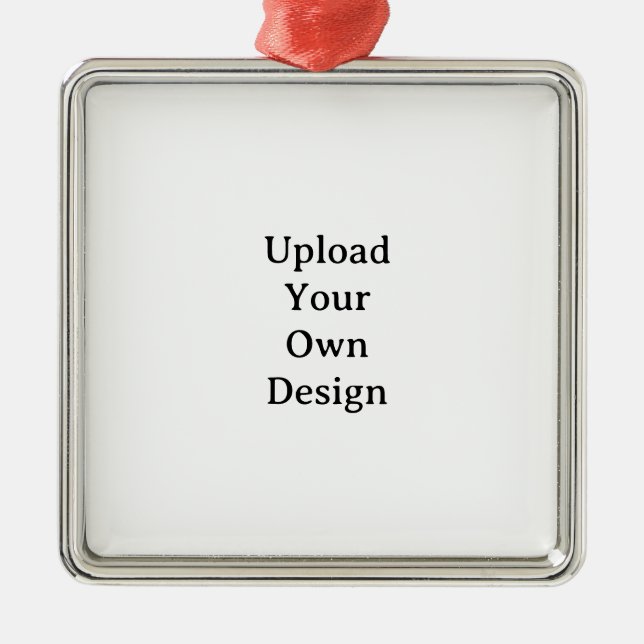 Create Your Own Simple Custom Premium Square  Metal Ornament (Front)