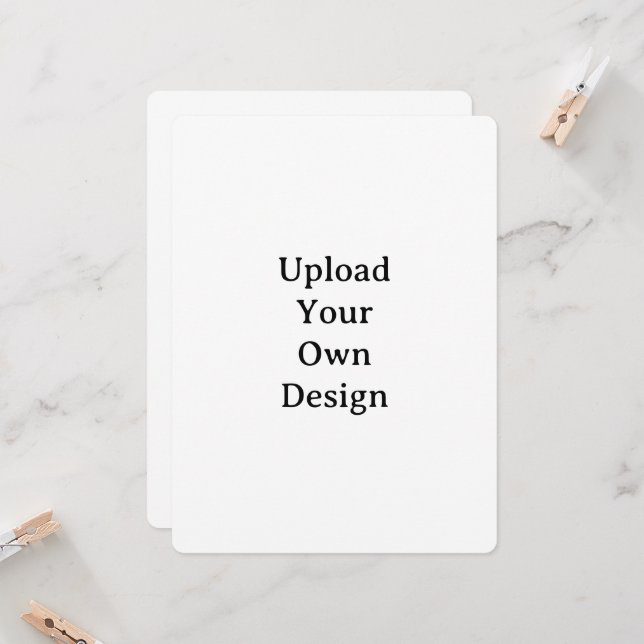 Create Your Own Simple Custom Rounded 6.5" x 8.75" Invitation (Front/Back In Situ)