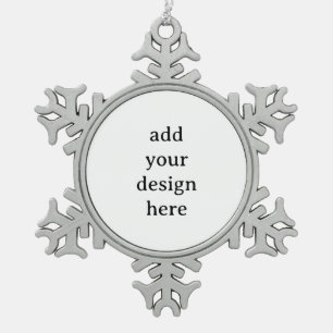 Create Your Own Simple Custom Snowflake Framed Pewter Christmas Ornament