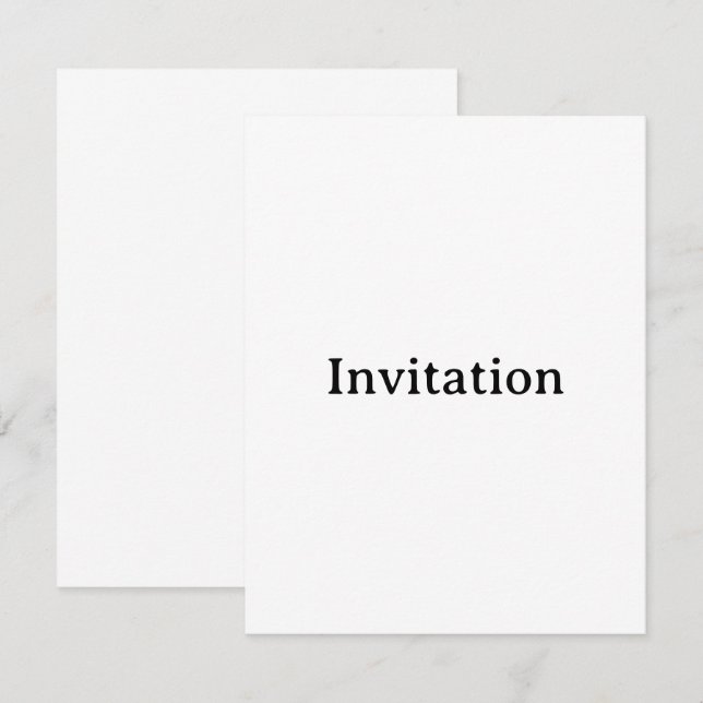 Create Your Own Simple Custom Squared 4.25" x 5.5" Invitation (Front/Back)