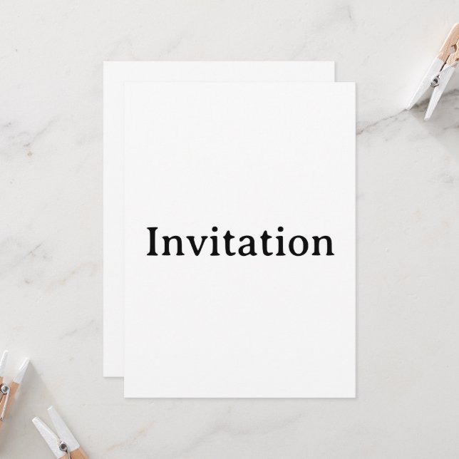 Create Your Own Simple Custom Squared 5.5" x 7.5" Invitation (Front/Back In Situ)