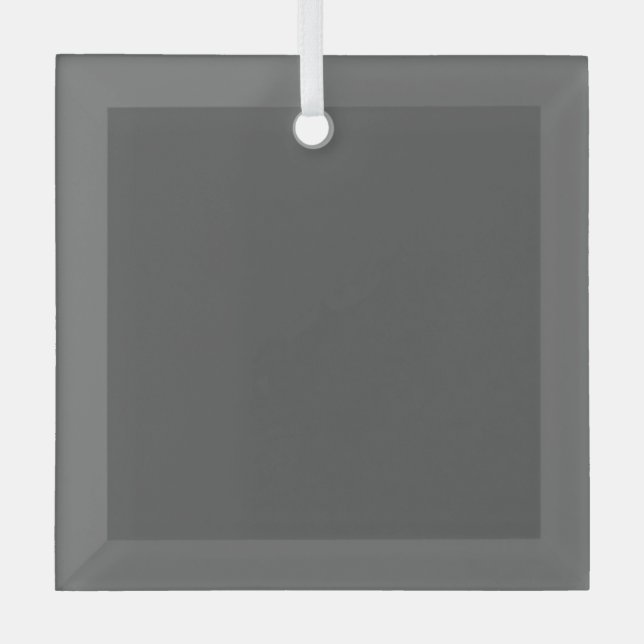 Create Your Own simple dark gray Glass Ornament (Front)