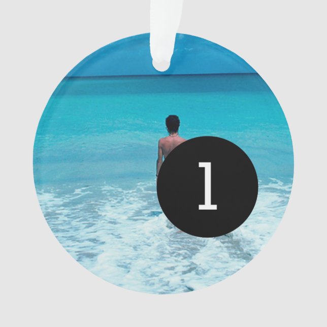 Create Your Own Simple Easy 2 images Round Style Ornament (Front)