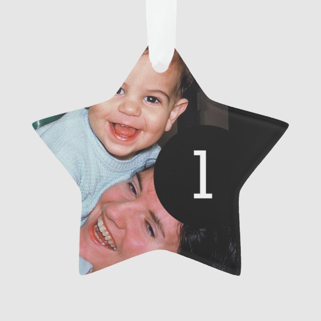 Create Your Own Simple Easy 2 images star Ornament (Front)