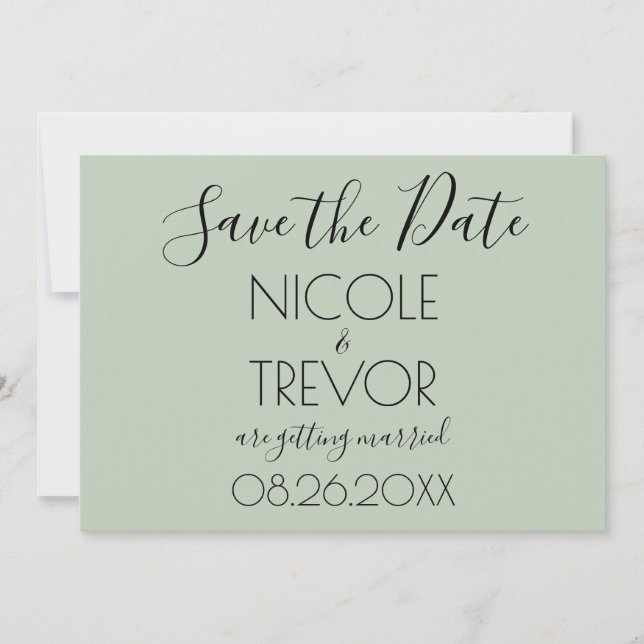 Create Your Own - Simple Personalized Save The Date (Front)
