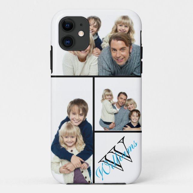 Create Your Own Simple Photo Collage w/Custom Name Case-Mate iPhone Case (Back)