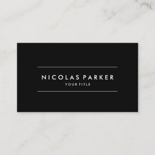 Create Your Own Simple Plain Minimalist Black Business Card