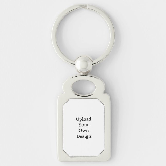 Create Your Own Simple Rectangle 1.8"x1.1" Metal  Keychain (Front)