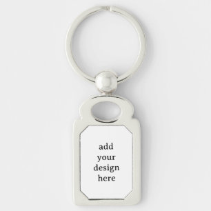 Create Your Own Simple Rectangle 1.8"x1.1" Metal Keychain