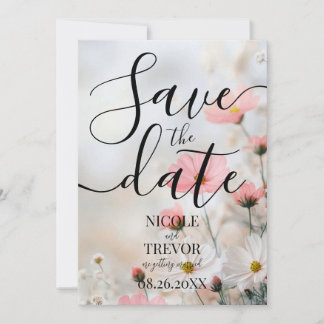 Create Your Own Simple Red Flowers Wedding Save The Date