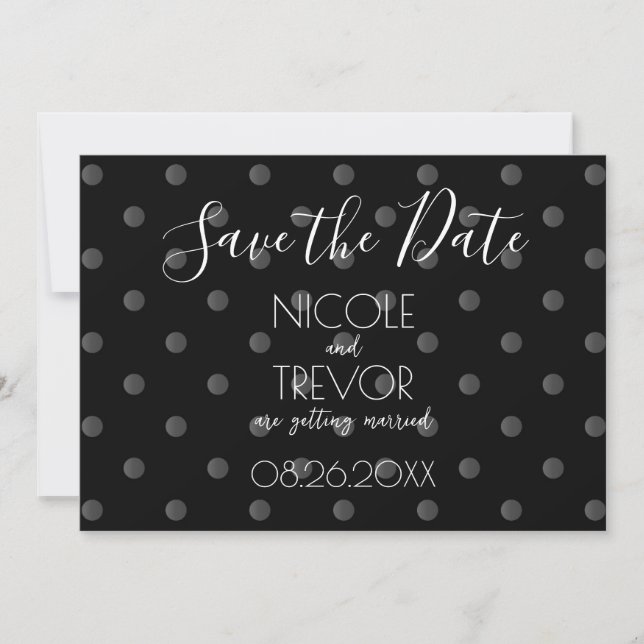 Create Your Own - Simple Retro Polkadots Save The Date (Front)