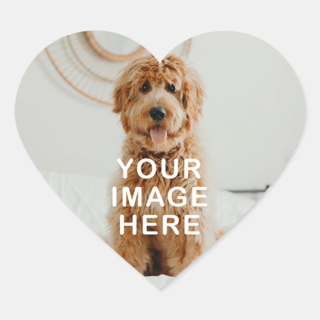 Create Your Own Simple Single Image/Photo Heart Sticker (Front)