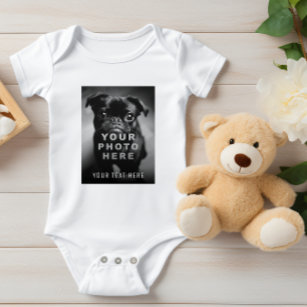 Create Your Own Simple Single Photo & Custom Text Baby Bodysuit