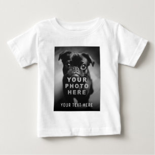 Create Your Own Simple Single Photo & Custom Text Baby T-Shirt