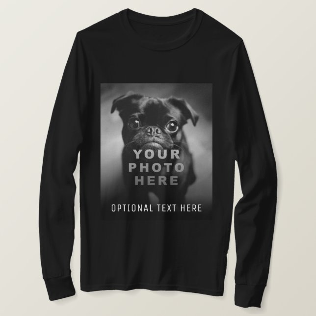 Create Your Own Simple Single Photo & Custom Text T-Shirt (Design Front)