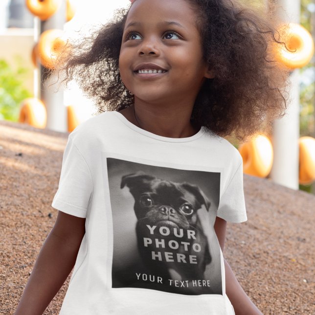 Create Your Own Simple Single Photo & Custom Text T-Shirt (Creator Uploaded)