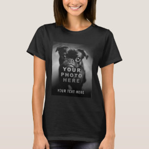 Create Your Own Simple Single Photo & Custom Text  T-Shirt