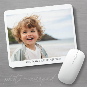 Create Your Own Single Photo Gallery white border Mouse Pad