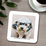 Create Your Own Single Photo Gallery white border Square Paper Coaster<br><div class="desc">Add your favourite selfie or portrait of a friend. Use a square photo to create a unique and personal gift or keep the hipster puppy and make a trendy keepsake. If you need to adjust the pictures,  click on the customize tool to make changes.</div>