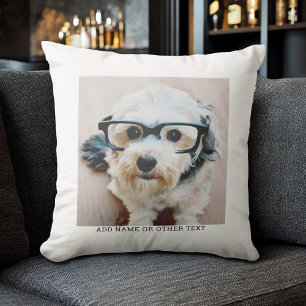 Create Your Own Single Photo Gallery white border Throw Pillow