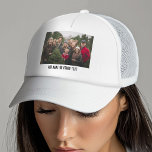 Create Your Own Single Photo Gallery white border Trucker Hat<br><div class="desc">Add your favourite selfie or portrait of a friend. Use a photo to create a unique and personal gift. If you need to adjust the pictures,  click on the customize tool to make changes.</div>