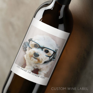 Create Your Own Single Photo Gallery white border Wine Label