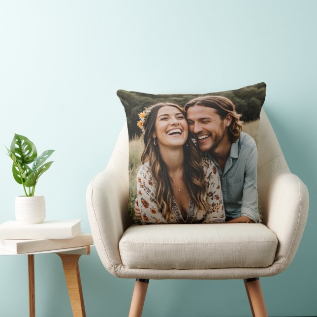 create your own single photo Throw Pillow cushion (Chair)