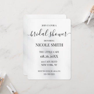 Create Your Own Smudge Texture Bridal Shower Invitation