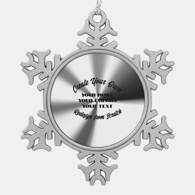 Create Your Own Snowflake Pewter Christmas Ornament (Front)
