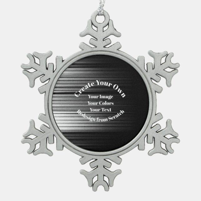 Create Your Own Snowflake Pewter Christmas Ornament (Front)