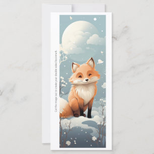 Create Your Own Snowy Red Fox Bookmark Card