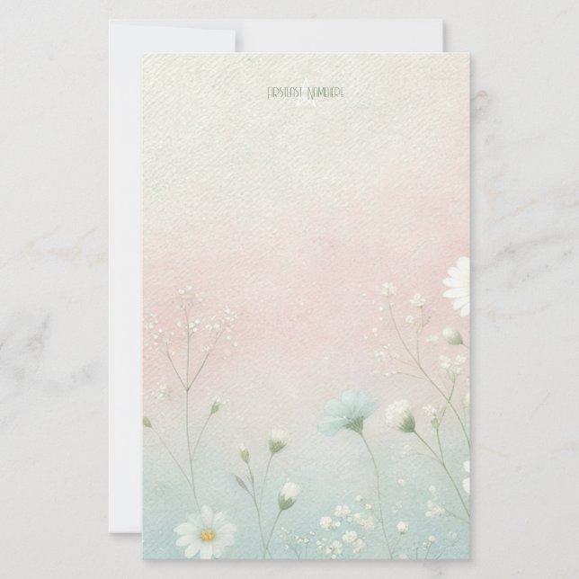 Create Your Own Soft Wiledflowers Floral Stationery (Front)