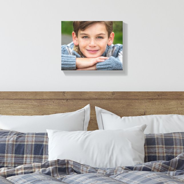 Create Your Own Son Photo Custom Pic Double Sided Canvas Print (Insitu(Bedroom))