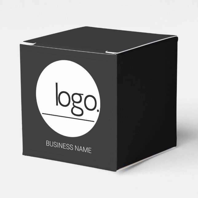CREATE YOUR OWN SOPHISTICATED LOGO BLACK COMPANY  FAVOR BOX (Front Side)