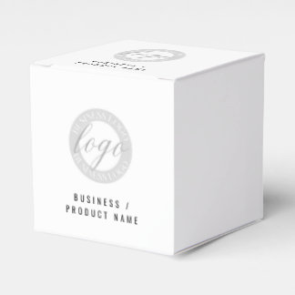 CREATE YOUR OWN SOPHISTICATED LOGO WHITE COMPANY  FAVOR BOX