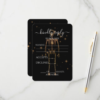 Create Your Own - Sparkling X-Ray Skeleton RSVP Card