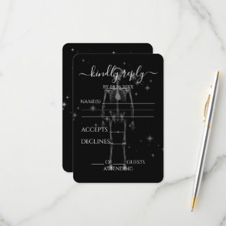 Create Your Own - Sparkling X-Ray Skeleton RSVP Card