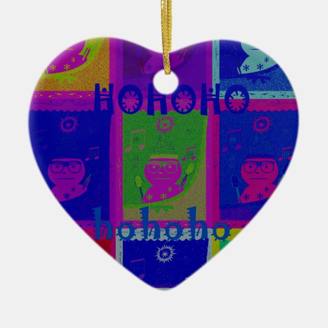 Create Your Own Special Santa HoHoho Pop Art  Ceramic Ornament (Front)