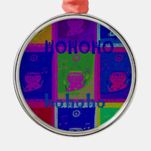 Create Your Own Special Santa HoHoho Pop Art Metal Ornament