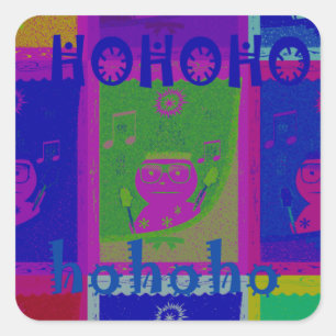 Create Your Own Special Santa HoHoho Pop Art  Square Sticker
