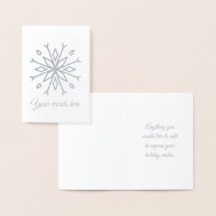 Create Your Own Spindly Silver Foil Snowflake Card