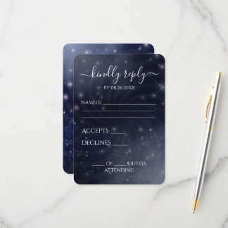 Create Your Own - Spiral Starry Sky RSVP Card