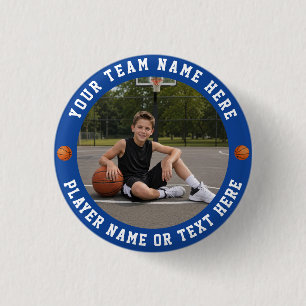 Create Your Own Sports Basketball Team Photo 1 Inch Round Button