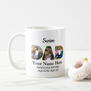 Create your own sports Dad photo collage Swim Dad Coffee Mug